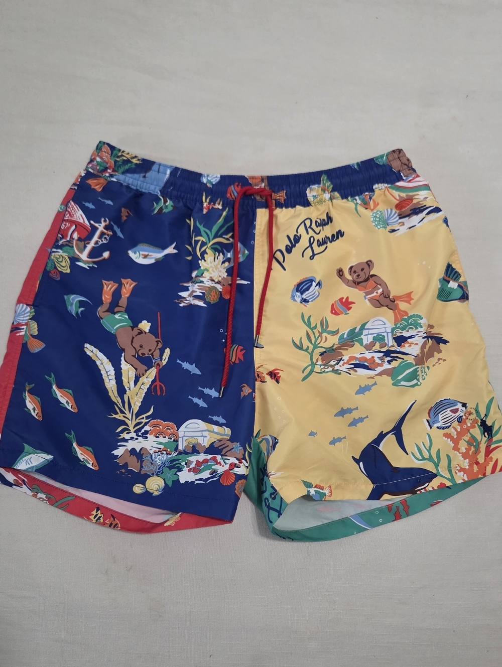 Polo by Ralph Lauren Bear Men's Color Block Scubadiving Swim Trunks 2XL XXL - Picture 1 of 9